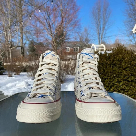 New Converse Chuck Taylor All Star 70 Hi Sneakers Paint Splatter Mens 8.5 - Picture 7 of 14